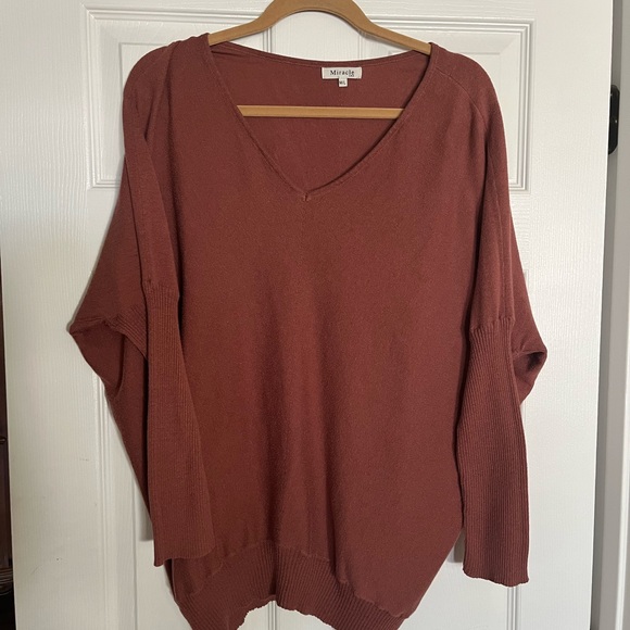 Miracle Women's V-Neck Top in Rich Rust - Picture 1 of 4